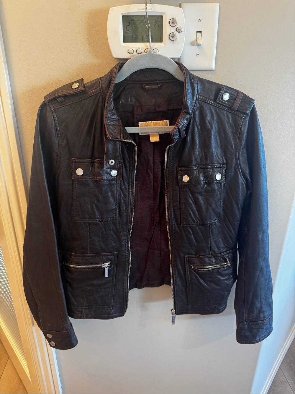 Michael Kors Leather Coat